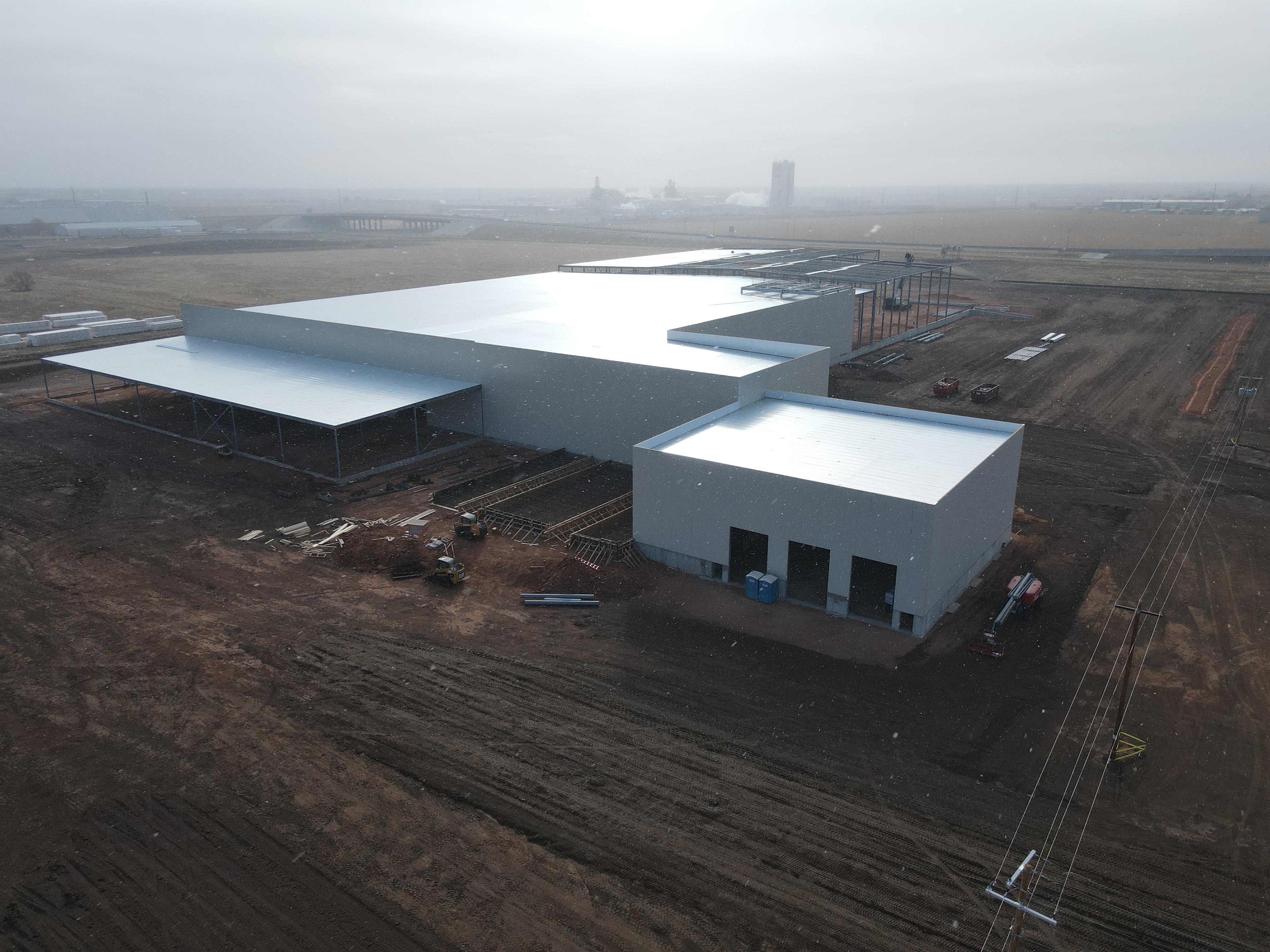 Early construction, snow